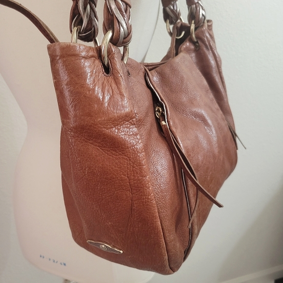 ELLIOTT LUCCA Brown Leather Hobo Bag with Metallic Details - Picture 3 of 15